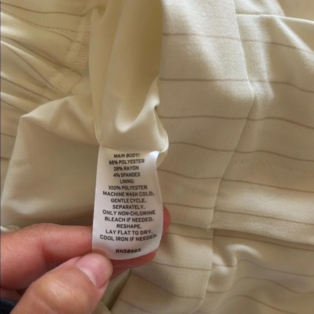 NWT Leith Women's Cream Pinstripe Wide-Leg Pants - Picture 8 of 8